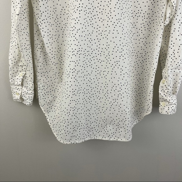 MADEWELL White and Black Polka Dot Scatter Ex-Boyfriend Oversized Button Down - Picture 11 of 12